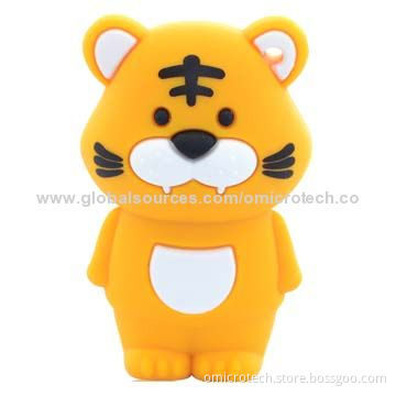 Cartoon Tiger Shape USB Flash Drive with Minimum Data Retention of 10 Years
